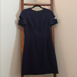 Misha Nonoo New York Purple Cut Out Sleeve Structured Sheath Dress Size 10 NWOT